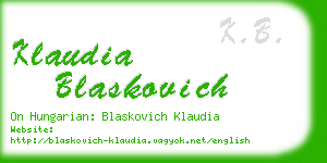 klaudia blaskovich business card